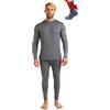 Merino.tech Intimo Termico Uomo Lana Merinos - Completo Termico + Calzini (Large, 165 Lite Perfect Grey)