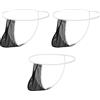 YAHWULAI Mens Sexy Mesh Sheer See Through Thongs G-String Undewear Bulge Enhancing Pouch Trasparente T-Back Intimo M Nero, 3 x nero, XXXL