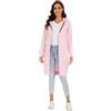 YOSICIL Felpa con cappuccio donna zip Felpa con Cappuccio Donna Felpa con Zip Cappuccio lungo Caldo Giacca Top Capispalla estesa calda invernale essenziale Nero,S-5XL