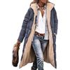 Edelaura Cappotto Lungo Invernale per Donna in Piuma Tinto Unito Antivento e in Pile Elegante con Maniche Lunghe e Tasche Parka Reversibile Caldo e Spesso per Il Tempo Libero