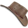 Oztrala Oliato Canguro Cappello In Pelle Australiano Cowboy Outback Mens Nero Western Aussie HLK2 US, Kimly Cage, XL