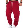 uxxnjfg Pantaloni Cargo Uomo Lavoro Lavoro Sportivi Pantaloni con vestibilità Sci Militari Termici Softshell Tasconi Laterali Cotone Casual Clothing Abbigliamento Rosso L