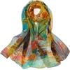 JWSilk Sciarpa lunga in chiffon di seta con stampa floreale
