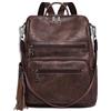 ECOTISH Zaino Donna in Cuoio Morbido Daypack Scuola Casual 2 in 1 come Zaino e Tracolla,Borsa e Zaino a Spalla in Moda da Donna per Scuola, Shopping, Universita, Liceo e Viaggio