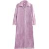 Generisch Vestaglia da uomo lunga camicia da notte morbida e confortevole in tinta unita con chiusura lampo lunga in pile, biancheria da notte per il tempo libero, abito in spugna, kimono lungo e