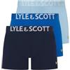 Lyle & Scott Uomo Confezione da 3 bauli in Cotone Daniel, Nero