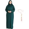 Modish Group Prien Modish Group Vestito Da Preghiera Per Donna Con Girls Musulmana Hijab Abito Lungo Abaya Vestiti Set Dubai Kaftan Con Muslim Tasbih (Smeraldo, Standard)