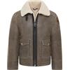 Infinity Leather Giacca da Aviatore Volante in Vera Pelle di Montone Shearling Grigia B3 da Uomo Della Seconda Guerra Mondiale