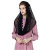 BEAUTELICATE Velo di Pizzo Velo da Sposa Chiesa Cattolica Infinito Mantilla Sciarpa Copricapo per Matrimonio Messa in Latino Nero Avorio (Nero,Taglia Unica)