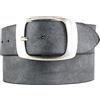 BELTINGER Cintura in morbido pelle bovina pieno fiore look vissuto 5 cm con doppia fibbia | cintura per jeans per uomo 50mm | cintura in pelle look vintage