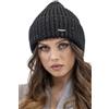 Vivisence Invernale Cappello alla Moda Tipo Beanie con Orlo Risvoltato Realizzato in Filato Caldo con Fili Scintillanti E Paillettes Perfetto per Le Giornate Autunnali E Invernali, Nero,Taglia Unica