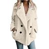 Cocila Cappotto Caldo in Pile Oversize da Donna con Bavero Doppiopetto Ampio Maglia Tattica (White XL) Giubbotto Scamosciato Donna Giacca Double Face Giaccone Invernale Elegante Mantellina