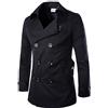 KSFBHC Trench Coat Uomo Primavera Autunno Doppio Bresed Trench Coat Uomo Abbigliamento Abbigliamento Medio E Long Giacche Cappotto Cappotto (Color : Black, Size : Large)