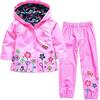 WOXIHUAN Giacca a Vento Impermeabile Rosa per Bambina 2-3 Anni, Tuta Impermeabile con Cappuccio, Inverno, Manica Lunga, Cerniera, Cartone Animato, Cotone, Lavabile in Lavatrice, True to Size