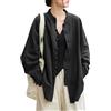 Lazutom Camicia da donna in cotone e lino con bottoni a forma di rana, colletto alla coreana, per arti marziali cinesi, Kung Fu Tai Chi, tunica