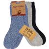 HENKi 3 paia di calzini in lana da uomo e da donna, caldi e morbidi con lana di alpaca, termici e soffici, per il freddo, blu/beige, 43-46