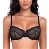 Lemorosy Reggiseno a balconcino in pizzo con ferretto sexy per taglie forti da donna