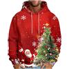 VPQILH Felpa Natale Uomo, novità Babbo Natale Snowman Natalizio 3D Stampato Felpa con Cappuccio da Uomo Felpe Natalizie con Tasche Frontali Hoodie Xmas Pullover Divertente Christmas Sweatshirt