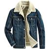 Generic Pelo da uomo autunno e inverno, cappotto turndown, giacca alla moda a maniche lunghe, denim e cappotto in velluto Giacche Casual Invernali