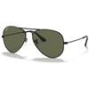 Ray-Ban Occhiali da Sole AVIATOR LARGE METAL RB 3025 Black/G- Classic Green 55/14/135 unisex