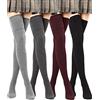 SATINIOR Calze Alte Invernali Sopra il Ginocchio, Lunghe da Stivale per Donna (Nero, Grigio Scuro, Rosso Vino, Grigio Chiaro, 4)