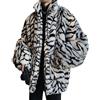 GUOCU Cappotto di Pelliccia Sintetica Vintage da Uomo Corto Giacca Faux Fur Invernale Stampa Leopardo Eleganti Peluche Cardigan Cappotti Addensare Caldo Maniche Lunghe Giacche Capispalla Parka 1 3XL