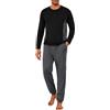 Marvmys Pigiama Uomo Invernale Cotone Lungo Due Pezzi con Bottoni Maniche Lunghe Pantaloni Lunghi Pigiama con Tasche Confortevoli Casual