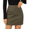 Adigaber Gonne da Donna in Finta Pelle Scamosciata a Vita Alta Bodycon Gonna Mini Side Split Corta con Chiusura