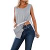 Generico Maglietta Unisex per Canotte Post-operatorie alla Spalla Canotta da Riabilitazione Donna t-Shirt Uomo con Bottoni a Pressione e Strappi Abbigliamento chemioterapia #0318Y