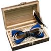 NJIEzhao Farfallino donna Accessori da uomo fatti a mano con papillon in piume e scatola di legno for la festa compleanno(Color48)