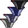 Faringoto Slip U Uomo in Seta di Ghiaccio Trasparente Sottile Vita Bassa Convessa, XL