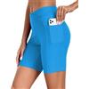 Ekouaer Costume da bagno da donna a vita alta da 21,6 cm, a vita alta, da spiaggia, surf, con tasca, S-3XL