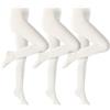 Petrass Collant per ragazze Bambino Cavo lavorato a maglia Cotone senza cuciture Balletto Leggings per bambina, Bianco sporco 3 pezzi, 5-6 Anni