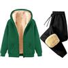 Generico Tuta Donna Invernale Sportiva Pile Completo Calda Felpata Felpa con Zip Cappuccio e Pantaloni Velluto Completo 2 Pezzi Tute da Ginnastica In Pile Vello Foderato Casual Abbigliamento Jogging Invernale