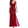 Daikascbny Vestito Donna Elegante Curvy Lunghi Festa Ruffled Ballo Abiti da Sera Vestito da Sera Eleganti Cerimonia Abito da Donna Classico Cocktail Party Vestito Donna Banchetto