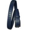 Antonio de Patrizi Cintura Uomo in Cuoio Stampata Treccia con Altezza 3 cm, Vera Pelle Italiana, Produzione Artigianale, Made in Italy, Accorciabile. Fibbia Satinata Made in Italy. (Blu, 105)