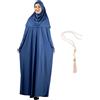 Modish Group Prien Modish Group Vestito Da Preghiera Per Donna Con Girls Musulmana Hijab Abito Lungo Abaya Vestiti Set Dubai Kaftan Con Muslim Tasbih (Indaco, Standard)