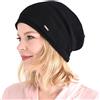 CHARM 100% Seta Beanie Berretto Naturale Chemio, Nero