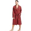 FashGudim Vestaglia da uomo leggera in cotone scozzese di bufalo con collo a scialle accappatoio kimono estivo