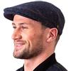 Hatman of Ireland - Berretto in tweed autentico 100% lana irlandese fatto a mano in Irlanda - blu - L