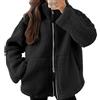 Meaunzyl Felpa Pile Donna Con Zip Invernale Caldo Sweatshirt In Sherpa Comoda Taglie Forti Giubbotto Fine Fleece Morbido Autunno Felpe Trekking Pesante Teddy Casual Sportiva Cerniera Giacca Manica Lunga