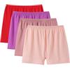 Rainjia 4 Pezzi Pantaloncini da Donna di Mezza età Anziani Intimo Boxer, Slip Elasticizzati Loose Mutandine, Anti-Batterico in Morbido Cotone a Vita Alta Taglie Forti, S-4XL