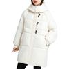 Generic Piumino Donna Lungo Parka da Donna Piumino Lungo Cappotto Invernale Cappotto con Zip e Cappuccio con Cappotto Termico Caldo riscaldato Autunno Marrone Cappotti Donna Giacca Donna Invernale Elegante