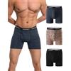 INNERSY Boxer da uomo in cotone, con apertura, colorati, stile retrò, confezione da 3