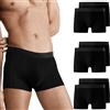 Falechay Boxer Uomo 6 Pack Mutande Senza Graffi Scivolare Intimo Boxer Sportivo Mutande per Uomo Pantaloncini retrò Cotone Slip S-3XL Nero S