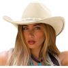 DRESHOW Cappello da Cowgirl Donna Classico con Scintillante Cintura di Strass Cappelli da Cowboy Occidentale