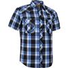 Dctop Camicia da uomo a maniche corte, casual, bottoni a pressione, tinta unita, vestibilità normale, per il tempo libero, Blu Bianca Nero 19#, S