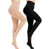Nebalia Collant Termiche Donna Inverno - Foderata con Pile Spesso, Calze Collants Terniche Riscaldanti, Opache, Elastiche e Comode neri+color carne S-M