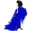 KBOPLEMQ Gonna asimmetrica in tulle, lunga in chiffon, in pizzo, a vita alta, elasticizzata, a coda di rondine, tutù, sottogonna elegante, tinta unita, per il tempo libero, Z1 blu., S