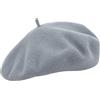 Melegari Berretto Basco Donna | 100% Lana | Roma Beret | Made in Italy (Grigio Chiaro 74)
